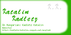 katalin kadletz business card